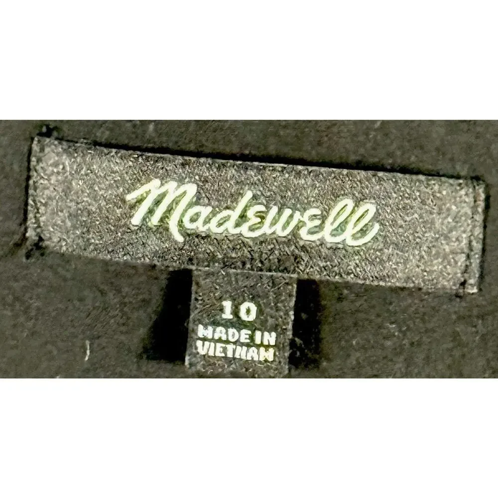 Madewell Layton Slip Midi Dress Black 10 Silk Blend Minimalist Strappy Back Chic - Picture 4 of 11